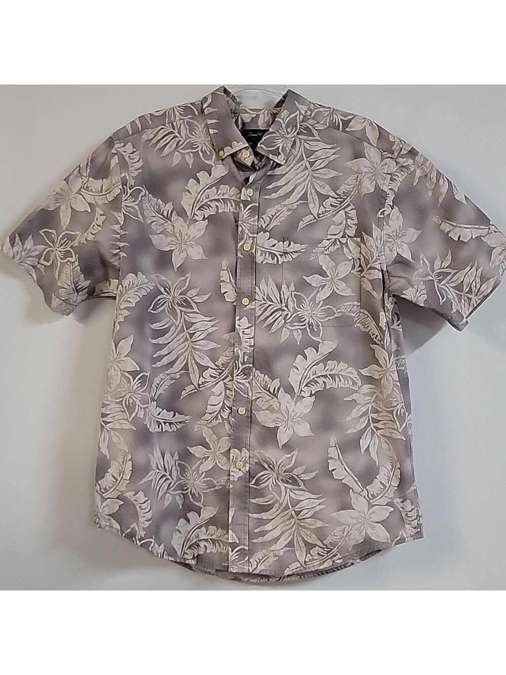 David Taylor Collection Men's Hawaiian Themed Short-Sleeved Button-Down, Sz Lg